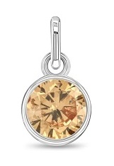 nice sterling silver cubic zirconia November birthstone baby charm